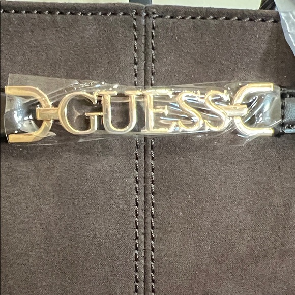 Guess | Chocolate Brown Satchel w/Iconic Logo Bag Charm - Picture 4 of 17